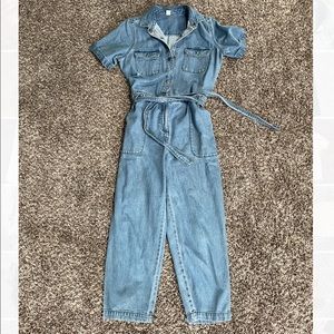 Denim utility jumpsuit